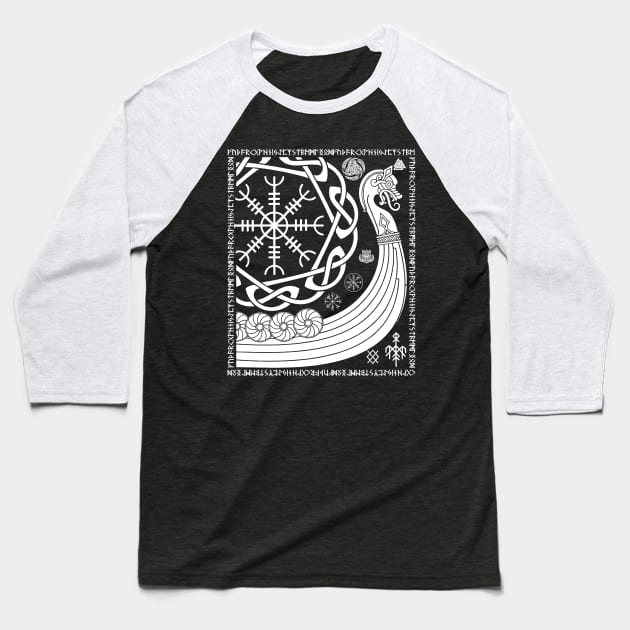 Helm of Awe (Old Norse Ægishjálmr) Baseball T-Shirt by Lamink